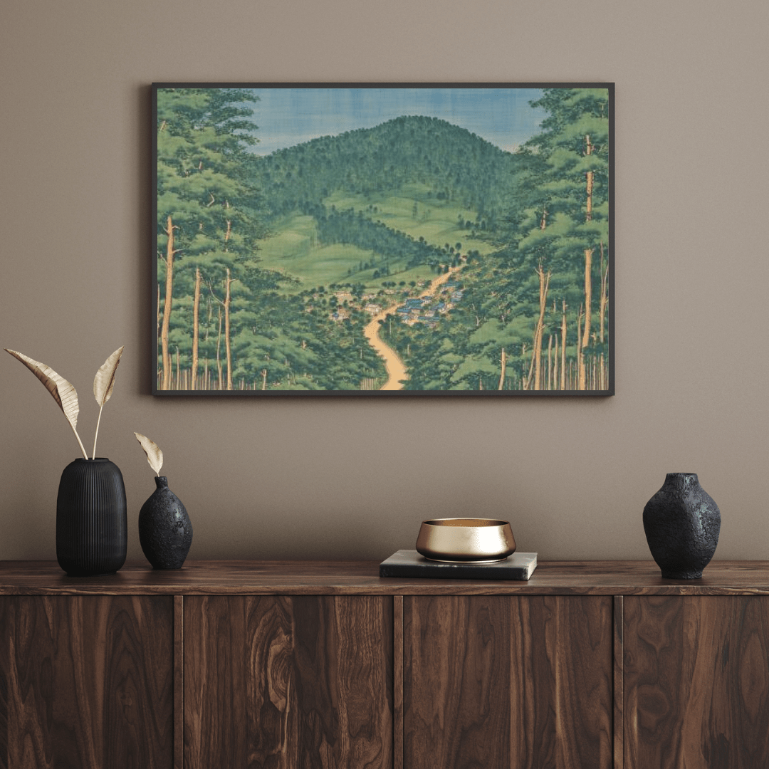 Tranquil Japanese Village - Landscape Wall Art - Aestheticanvas