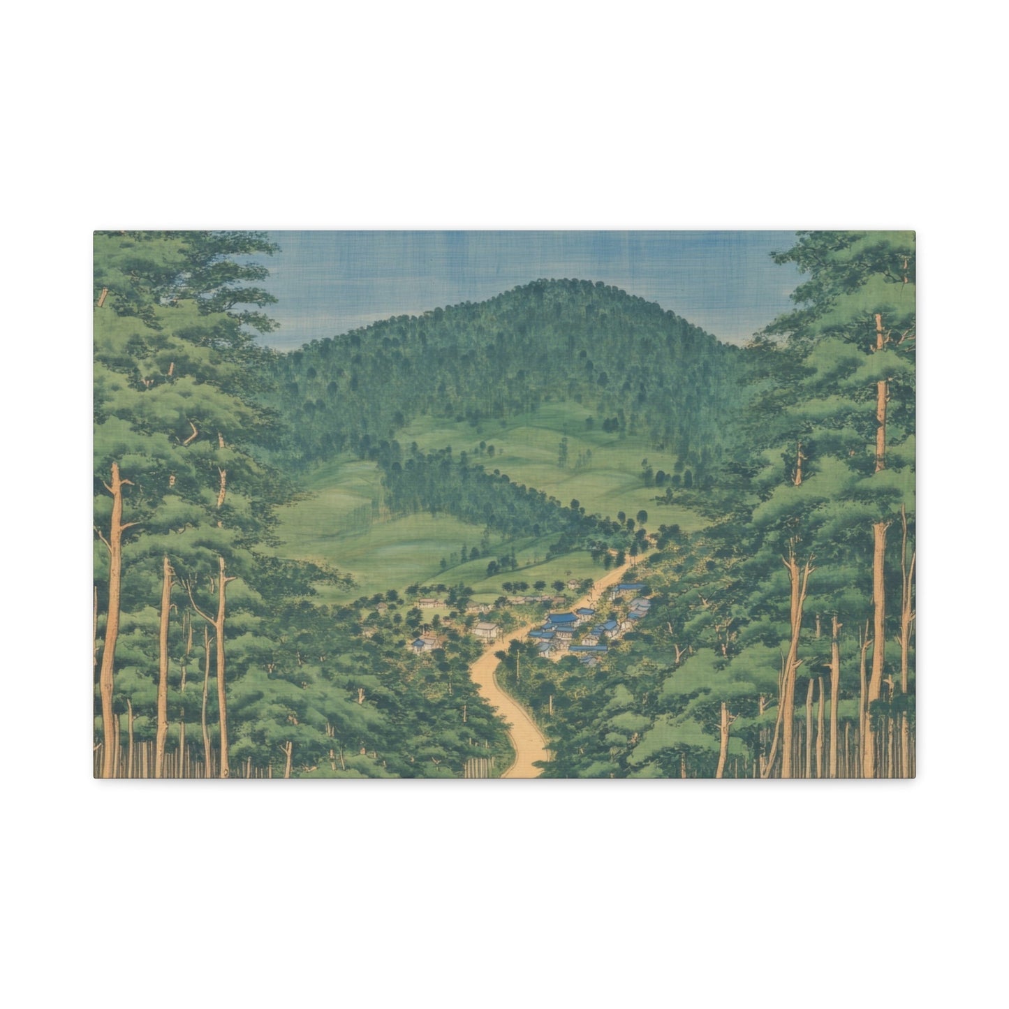 Tranquil Japanese Village - Landscape Wall Art - Aestheticanvas