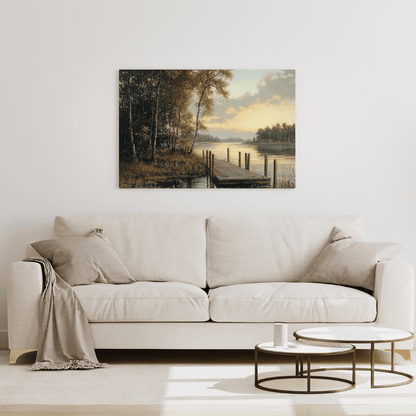 Tranquil Lakeside Retreat - Nature Wall Art - Aestheticanvas