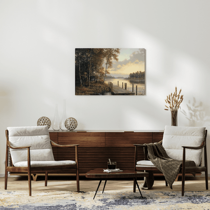 Tranquil Lakeside Retreat - Nature Wall Art - Aestheticanvas