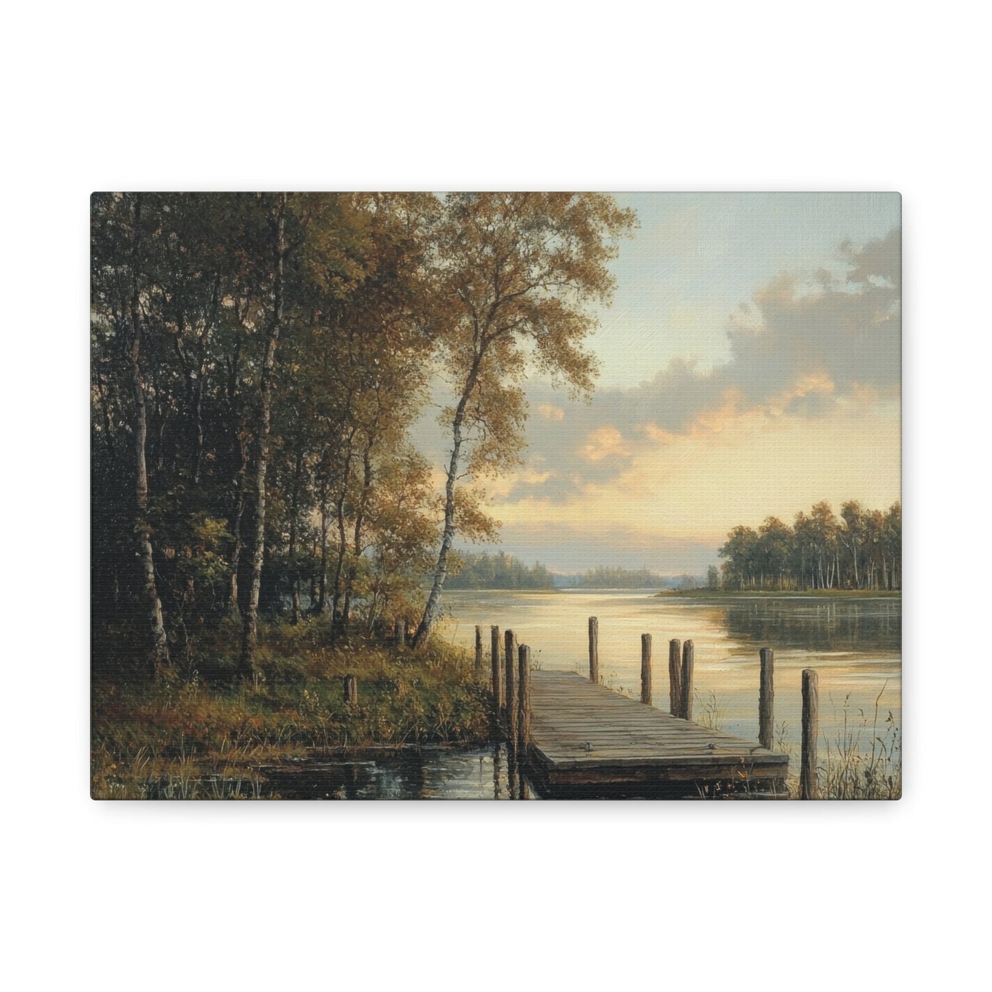 Tranquil Lakeside Retreat - Nature Wall Art - Aestheticanvas