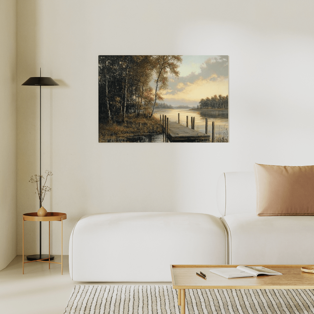 Tranquil Lakeside Retreat - Nature Wall Art - Aestheticanvas