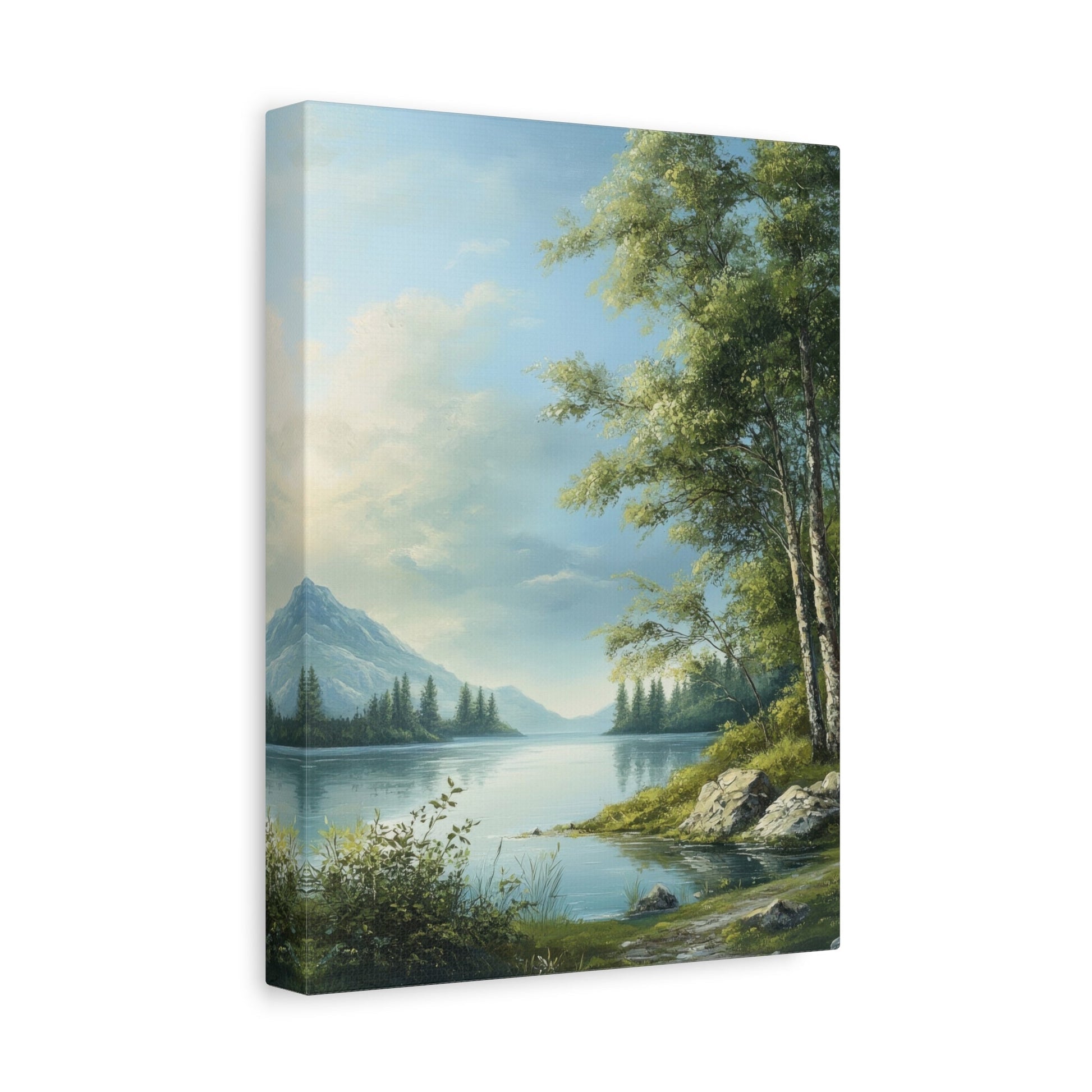 Tranquil Lakeside with Trees - Limited Wall Art - Aestheticanvas