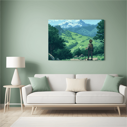 Tranquil Mountain Explorer - Landscape Wall Art - Aestheticanvas