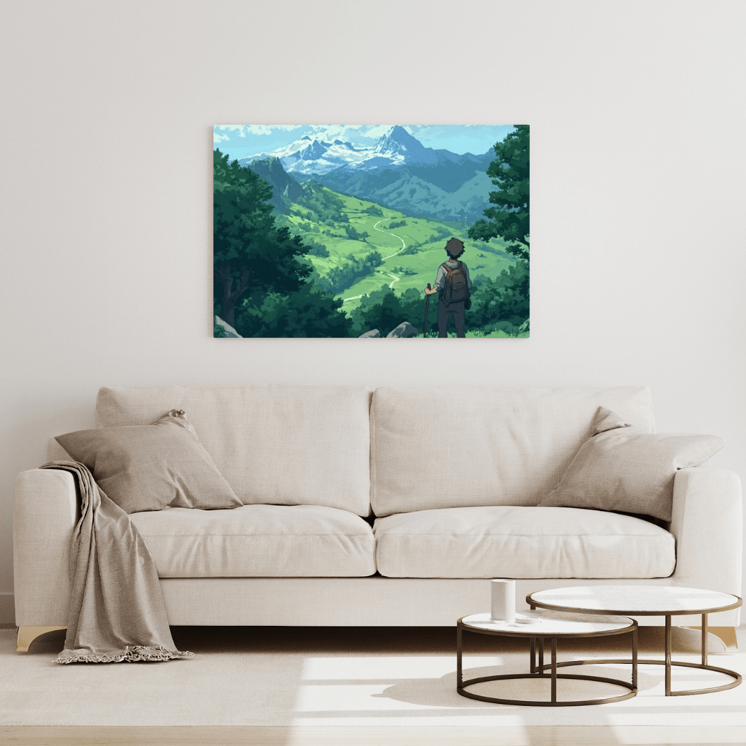 Tranquil Mountain Explorer - Landscape Wall Art - Aestheticanvas