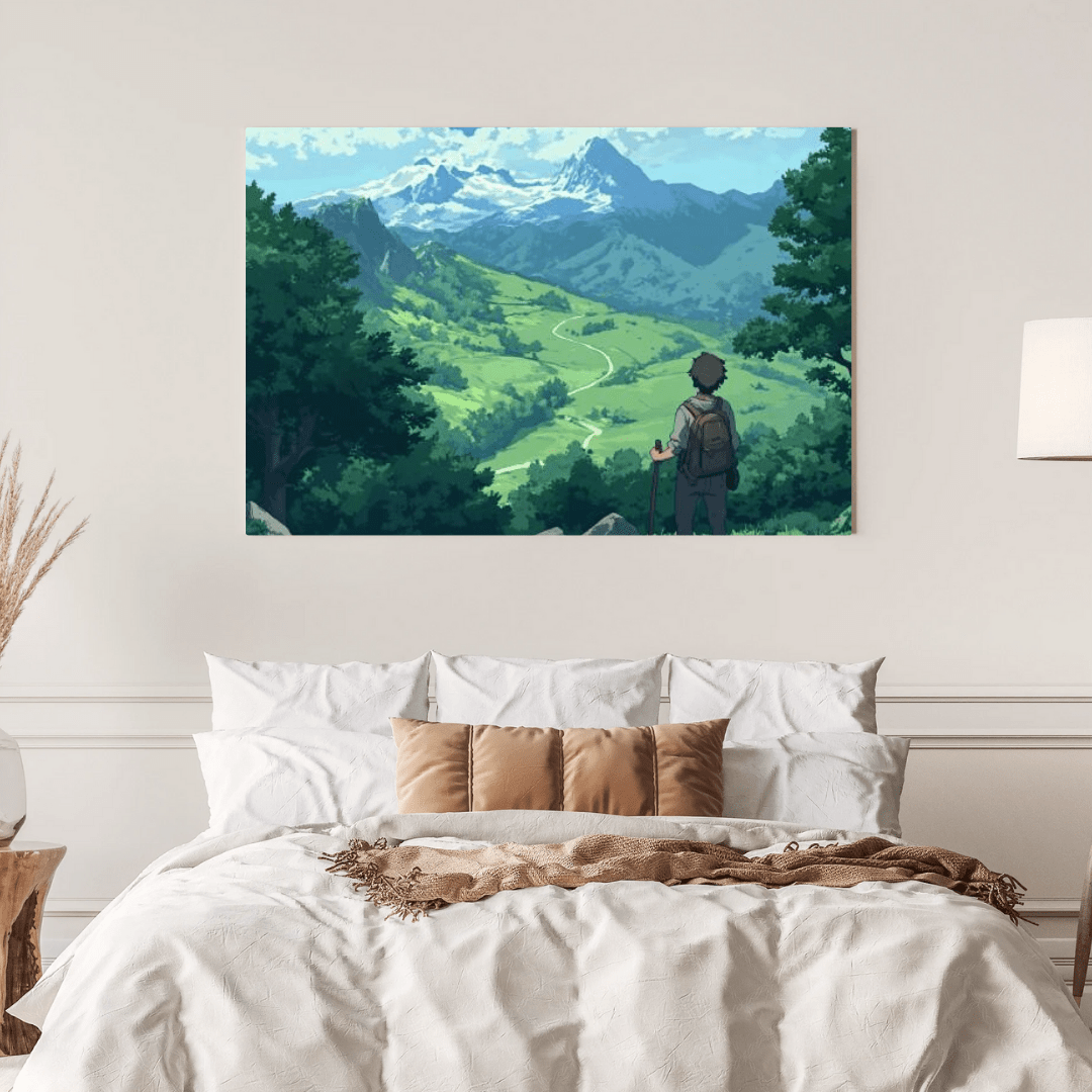 Tranquil Mountain Explorer - Landscape Wall Art - Aestheticanvas