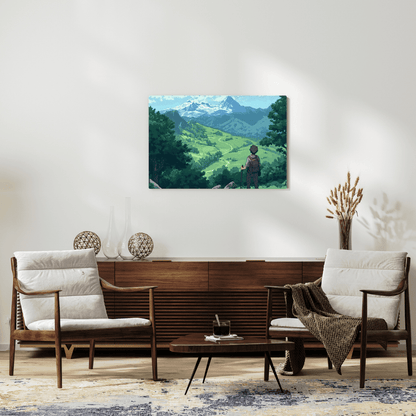 Tranquil Mountain Explorer - Landscape Wall Art - Aestheticanvas