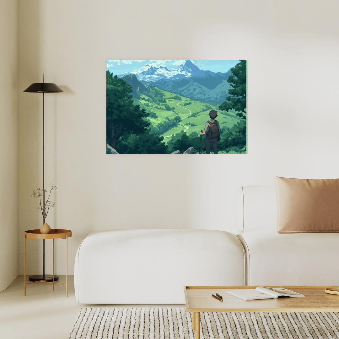 Tranquil Mountain Explorer - Landscape Wall Art - Aestheticanvas