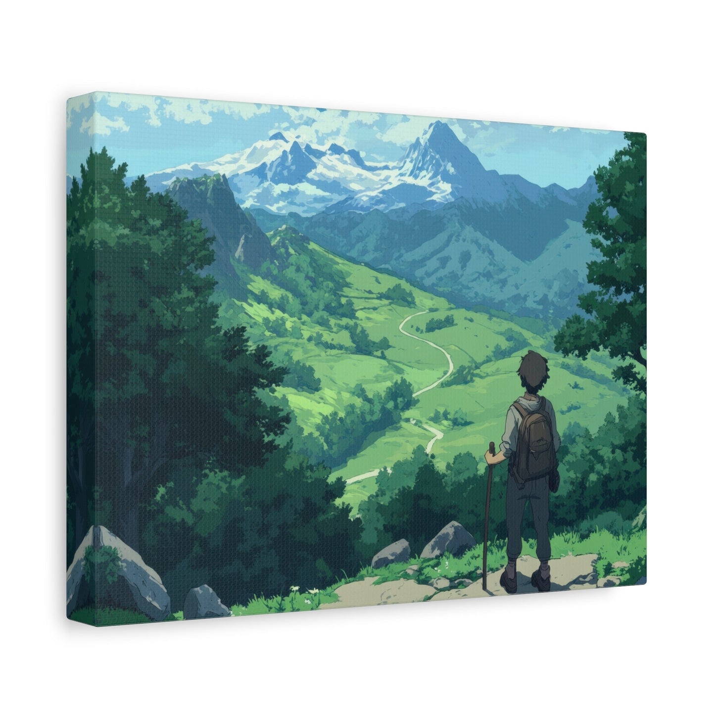 Tranquil Mountain Explorer - Landscape Wall Art - Aestheticanvas