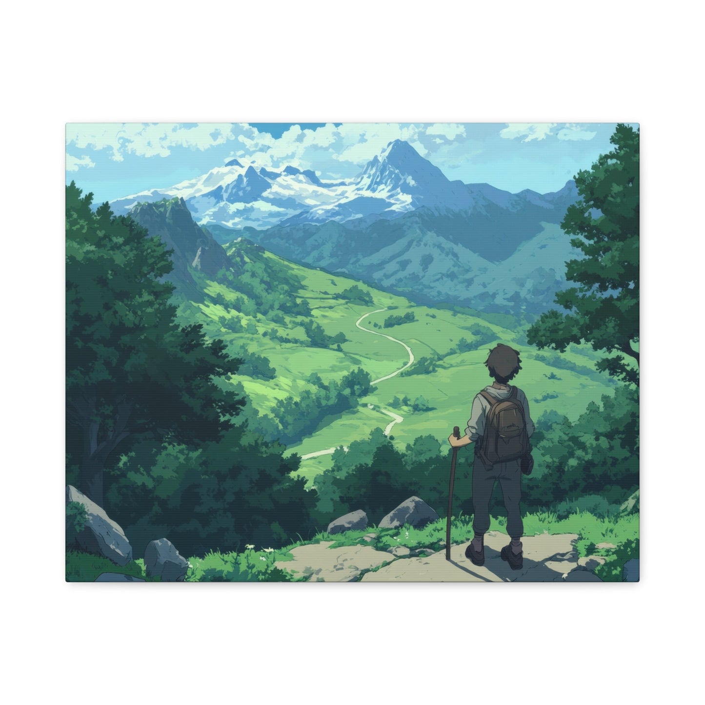 Tranquil Mountain Explorer - Landscape Wall Art - Aestheticanvas