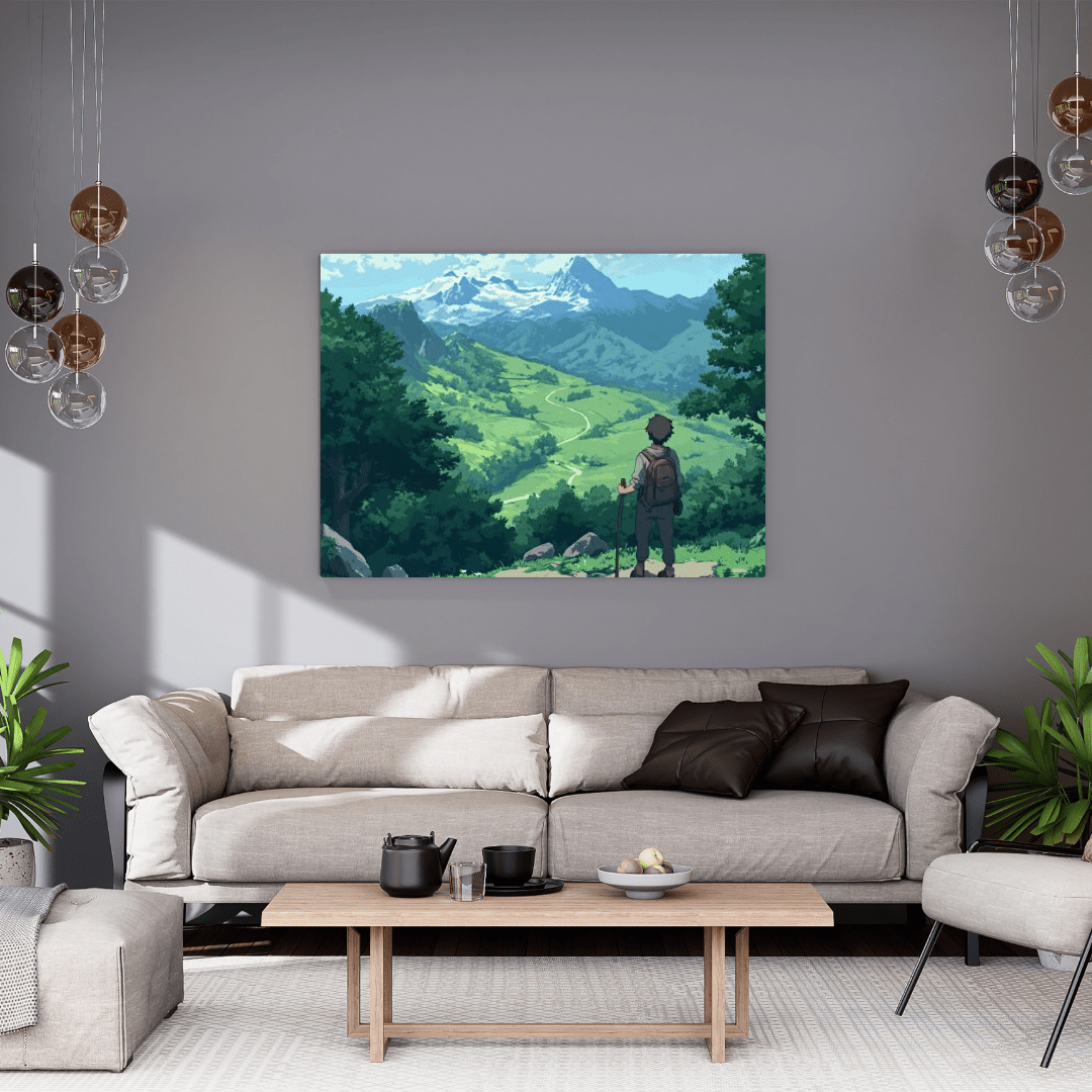 Tranquil Mountain Explorer - Landscape Wall Art - Aestheticanvas