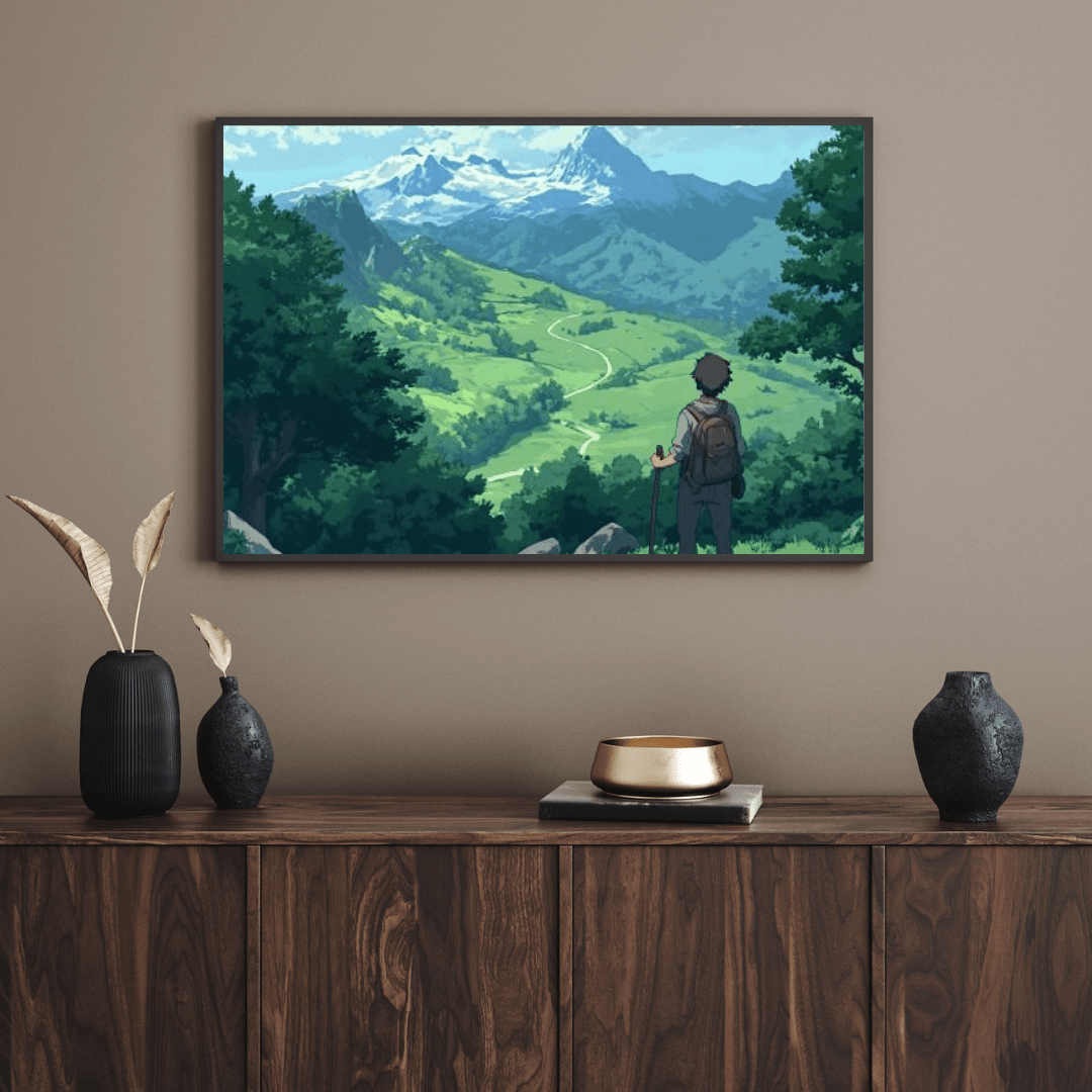 Tranquil Mountain Explorer - Landscape Wall Art - Aestheticanvas