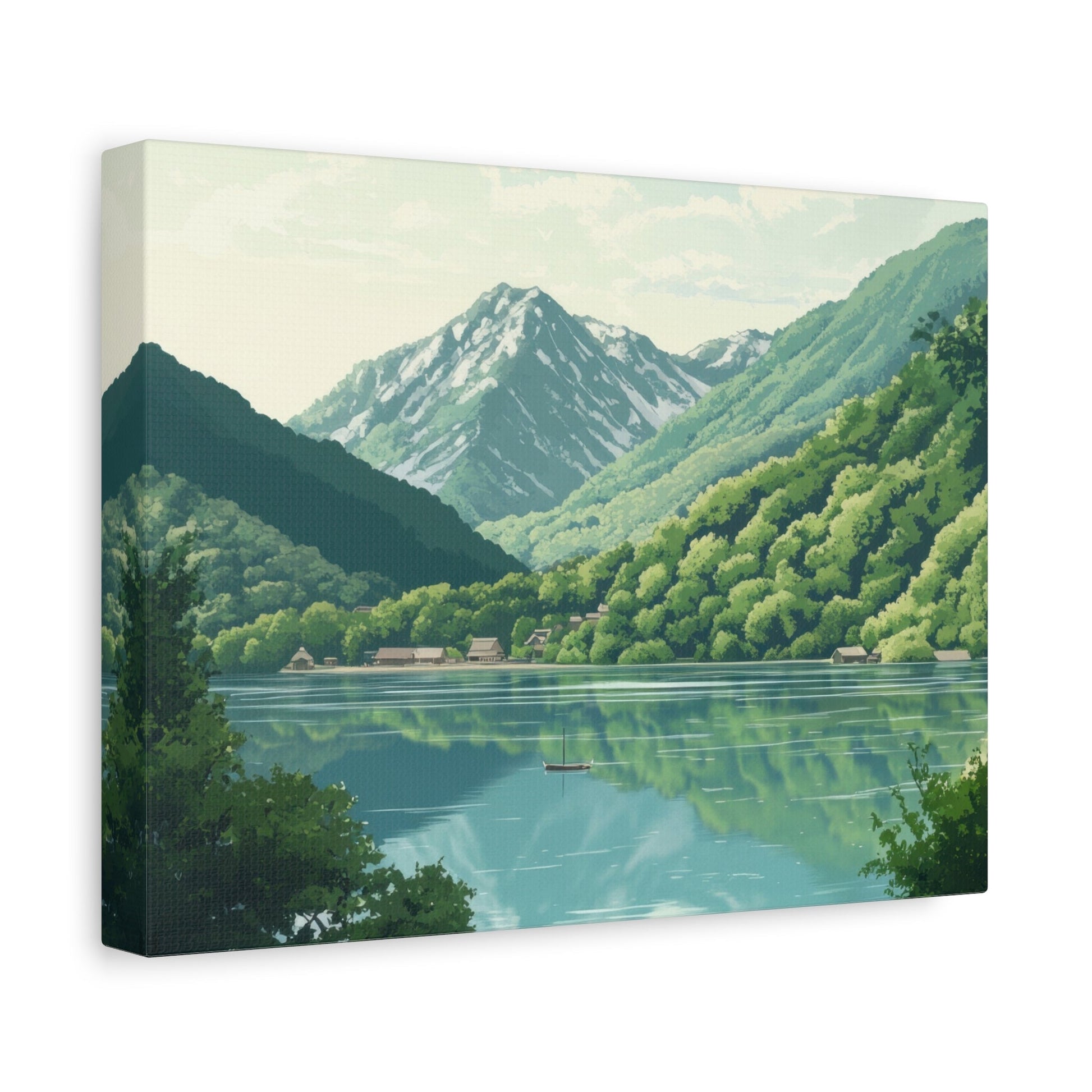 Tranquil Mountain Lake Reflection - Landscape Wall Art - Aestheticanvas