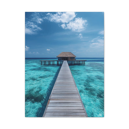 Tranquil Overwater Bungalow Retreat - Landscape Wall Art - Aestheticanvas