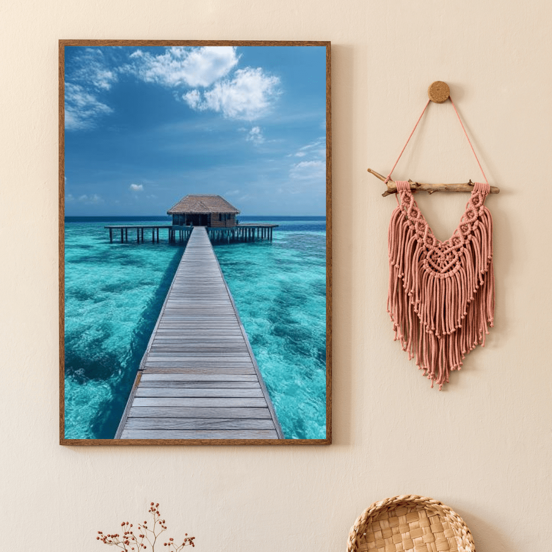 Tranquil Overwater Bungalow Retreat - Landscape Wall Art - Aestheticanvas