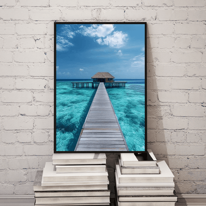 Tranquil Overwater Bungalow Retreat - Landscape Wall Art - Aestheticanvas