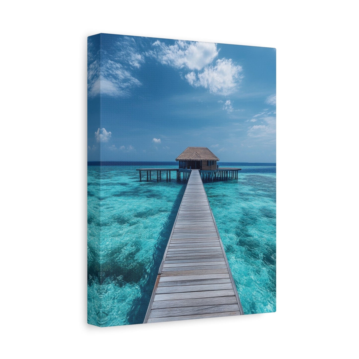 Tranquil Overwater Bungalow Retreat - Landscape Wall Art - Aestheticanvas