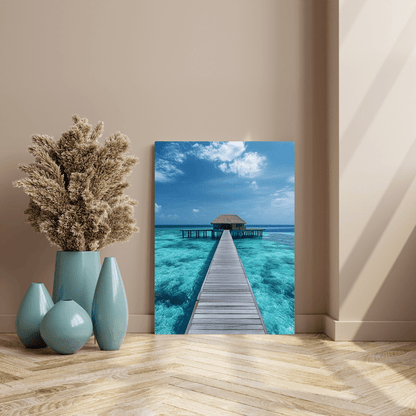 Tranquil Overwater Bungalow Retreat - Landscape Wall Art - Aestheticanvas