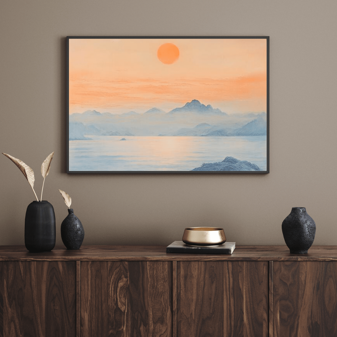 Tranquil Sunrise Over Serene Waters - Nature Wall Art - Aestheticanvas