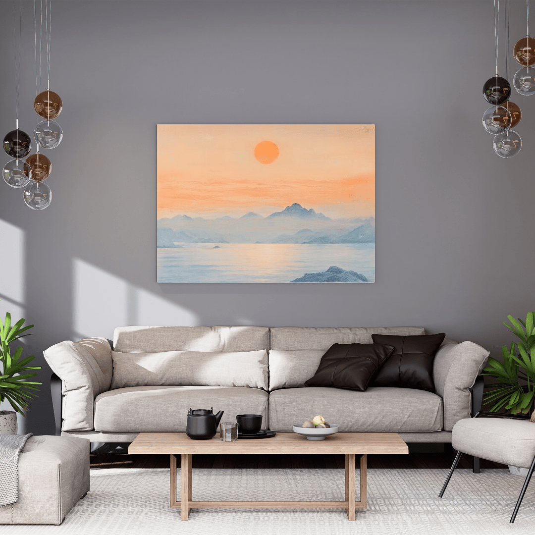 Tranquil Sunrise Over Serene Waters - Nature Wall Art - Aestheticanvas