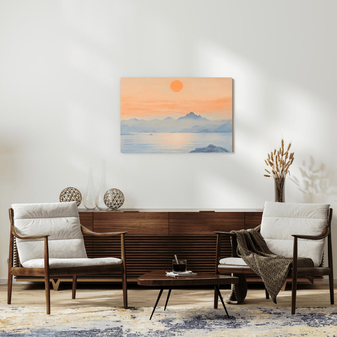 Tranquil Sunrise Over Serene Waters - Nature Wall Art - Aestheticanvas