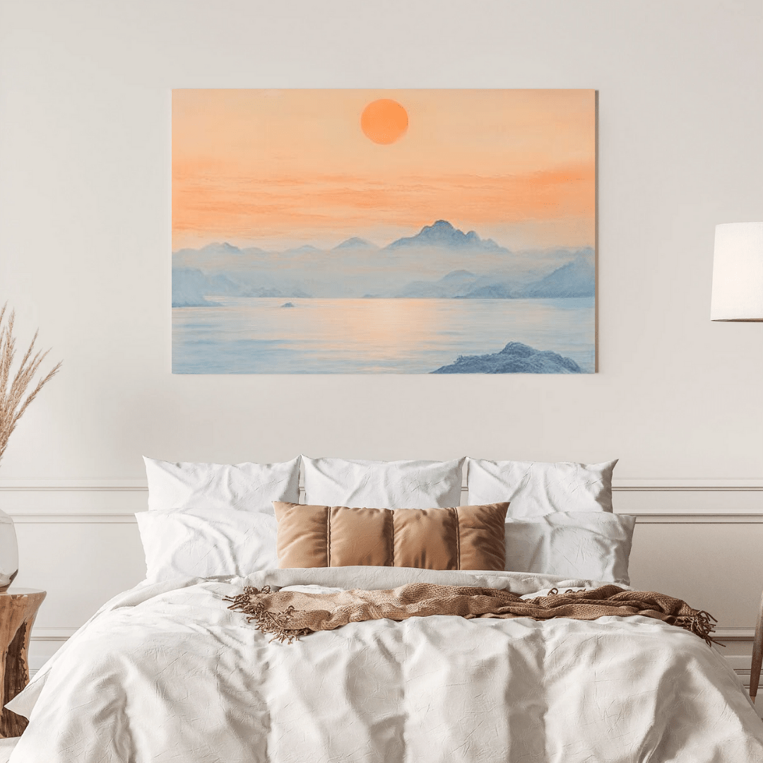 Tranquil Sunrise Over Serene Waters - Nature Wall Art - Aestheticanvas