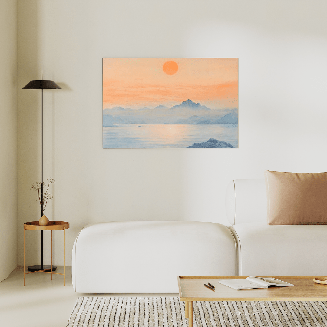 Tranquil Sunrise Over Serene Waters - Nature Wall Art - Aestheticanvas