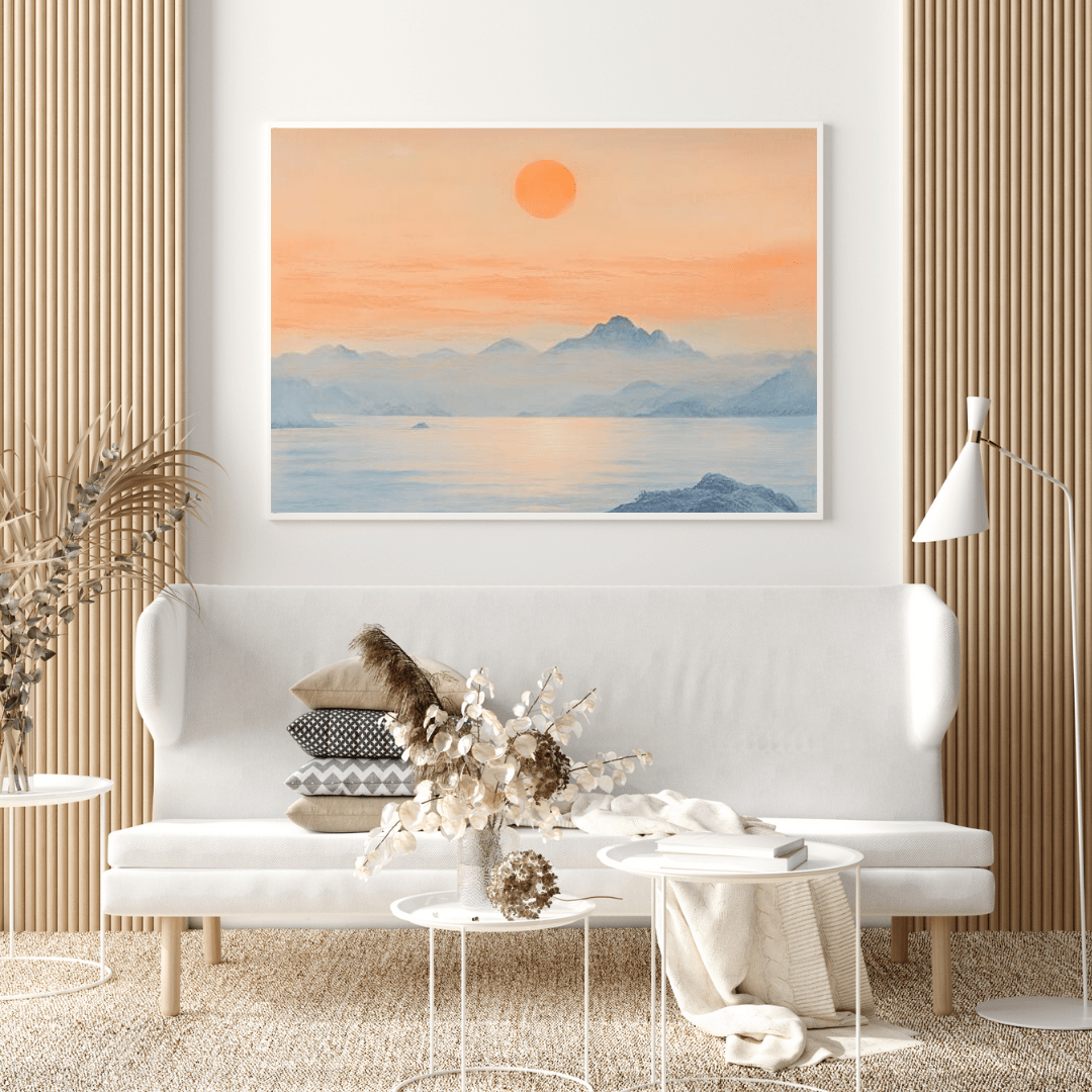 Tranquil Sunrise Over Serene Waters - Nature Wall Art - Aestheticanvas