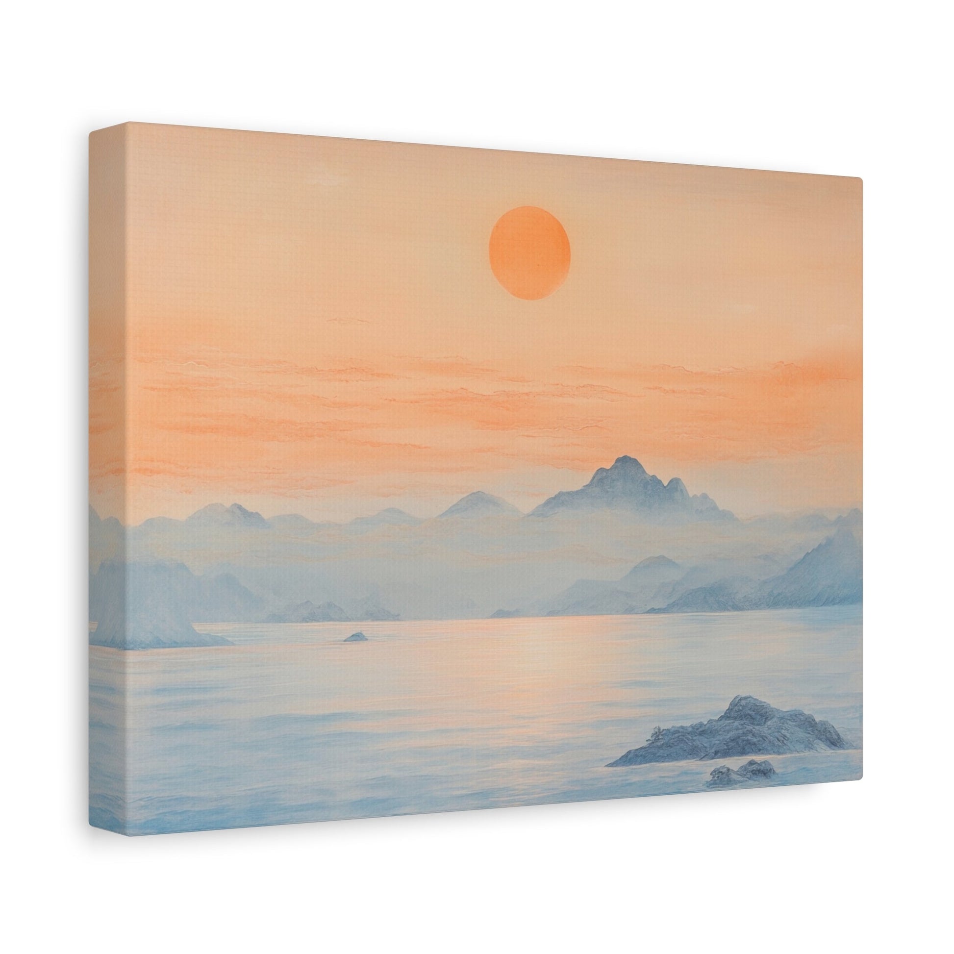 Tranquil Sunrise Over Serene Waters - Nature Wall Art - Aestheticanvas