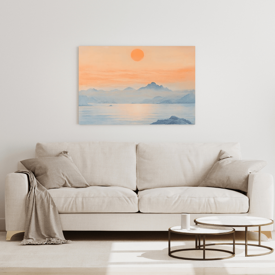 Tranquil Sunrise Over Serene Waters - Nature Wall Art - Aestheticanvas