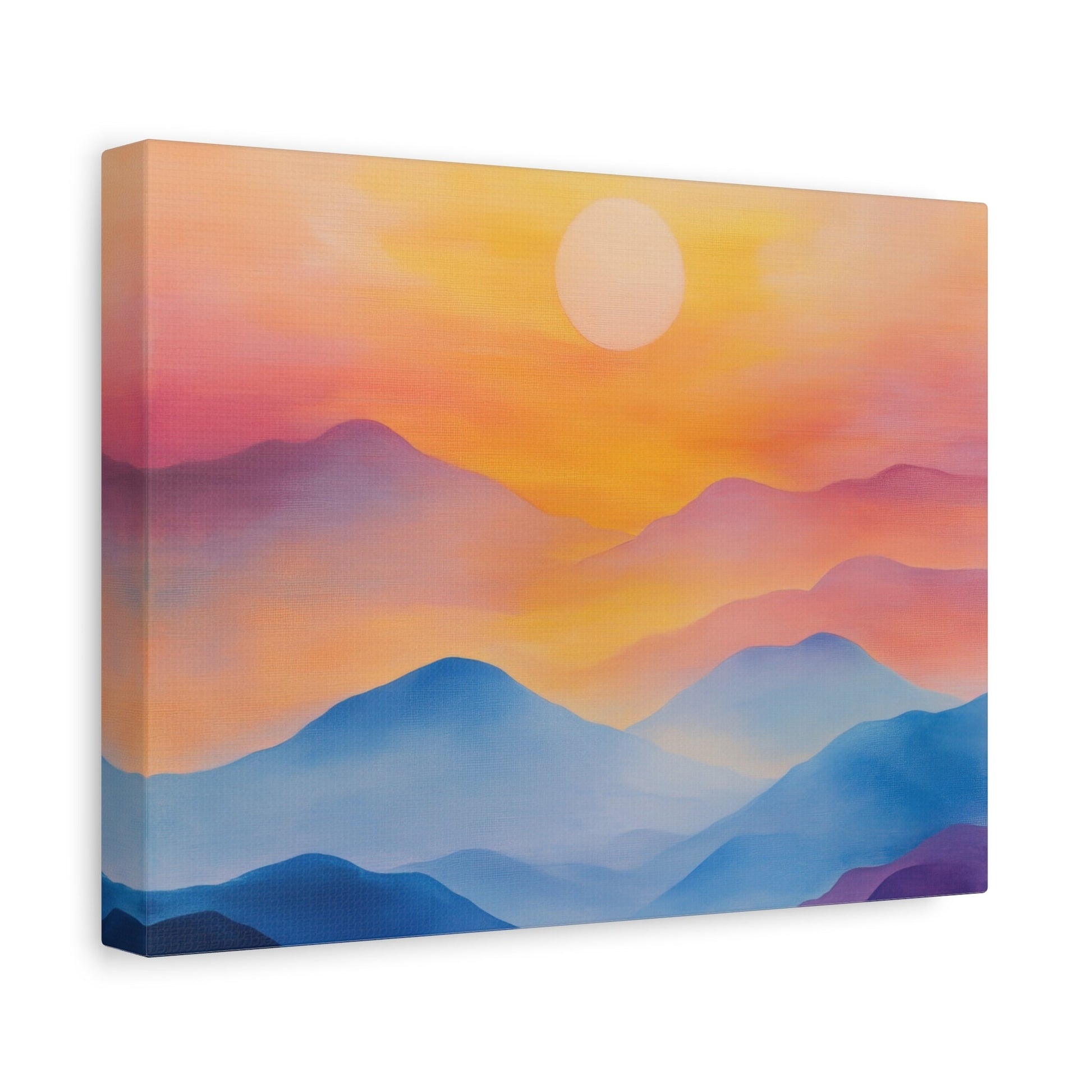 Tranquil Sunset Over Mountains - Minimalist Wall Art - Aestheticanvas