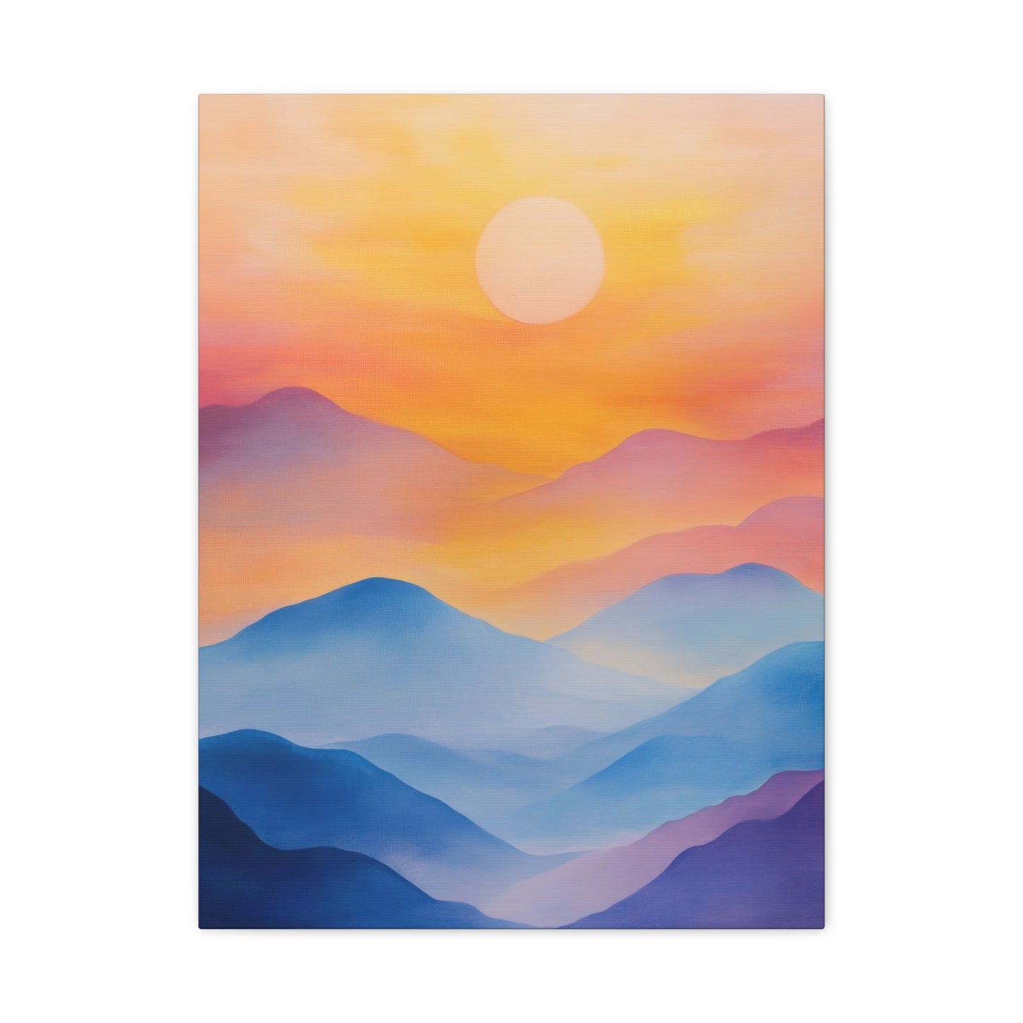 Tranquil Sunset Over Mountains - Minimalist Wall Art - Aestheticanvas