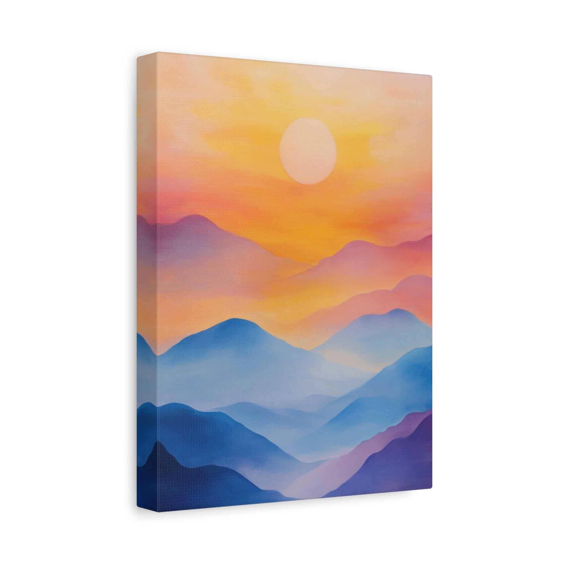 Tranquil Sunset Over Mountains - Minimalist Wall Art - Aestheticanvas