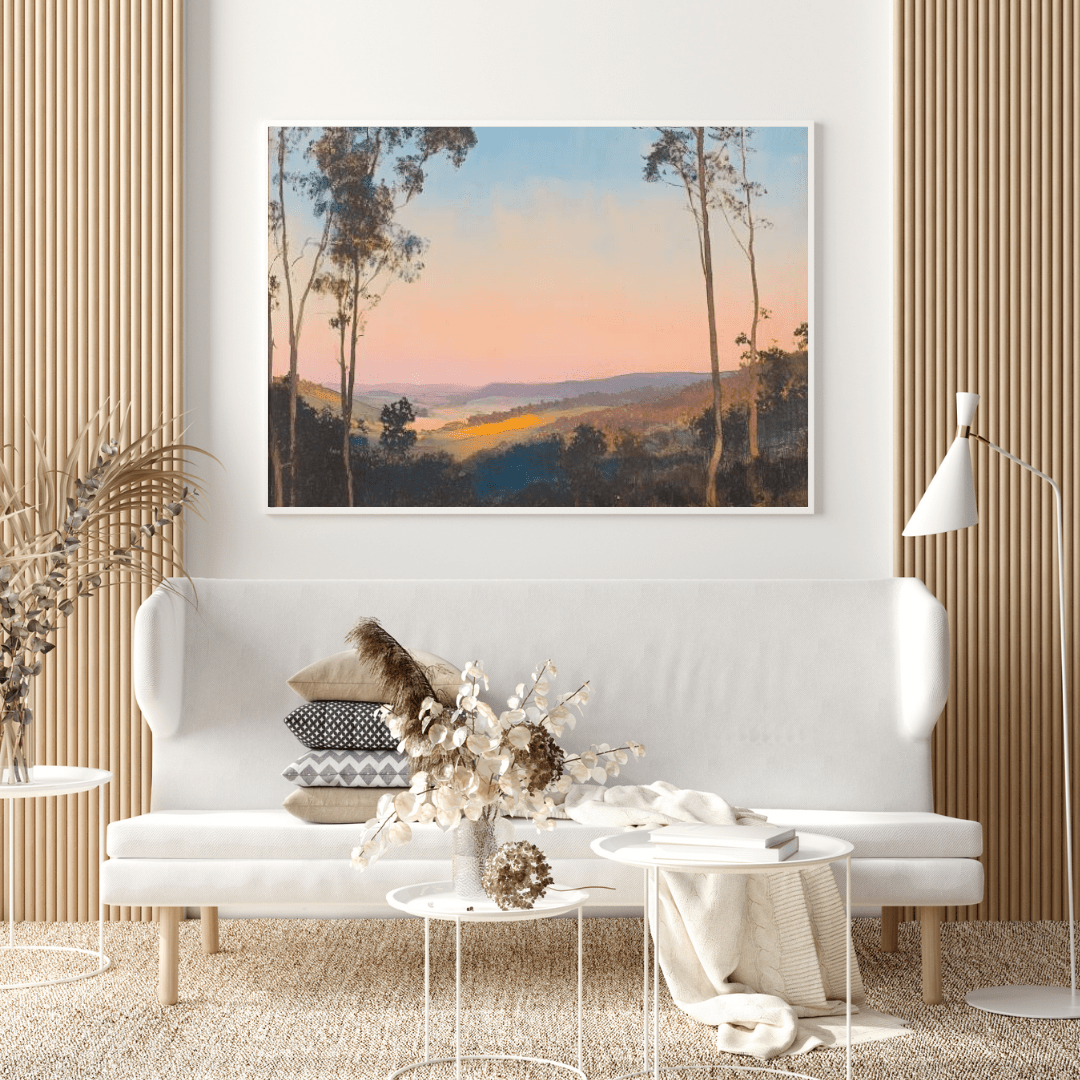 Tranquil Sunset Over Verdant Hills - Landscape Wall Art - Aestheticanvas