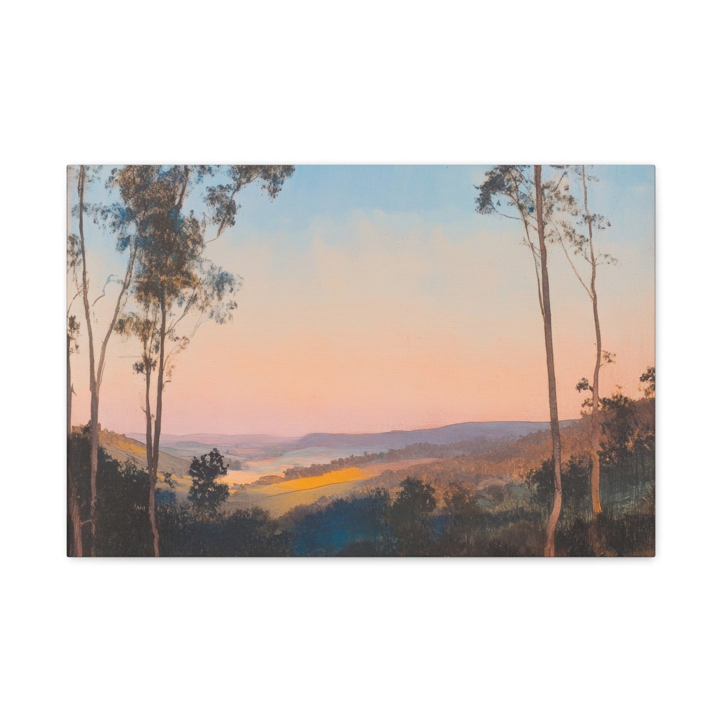 Tranquil Sunset Over Verdant Hills - Landscape Wall Art - Aestheticanvas