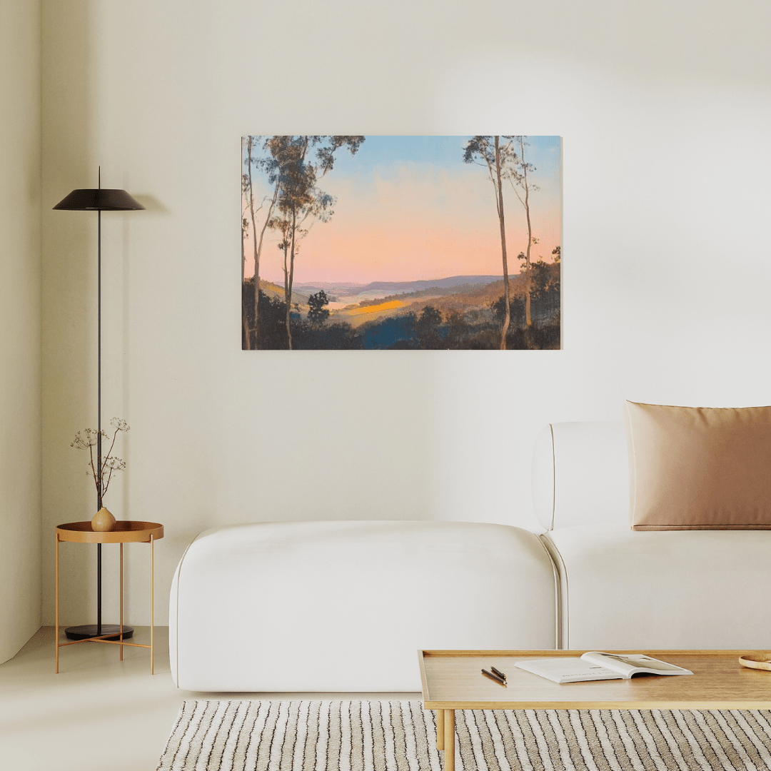 Tranquil Sunset Over Verdant Hills - Landscape Wall Art - Aestheticanvas