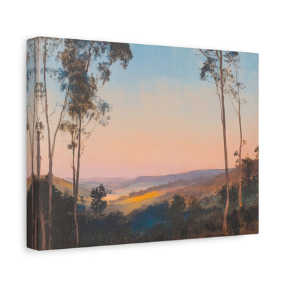 Tranquil Sunset Over Verdant Hills - Landscape Wall Art - Aestheticanvas