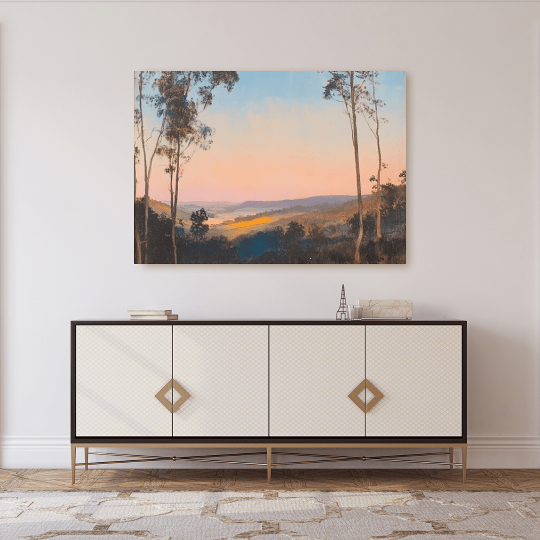 Tranquil Sunset Over Verdant Hills - Landscape Wall Art - Aestheticanvas