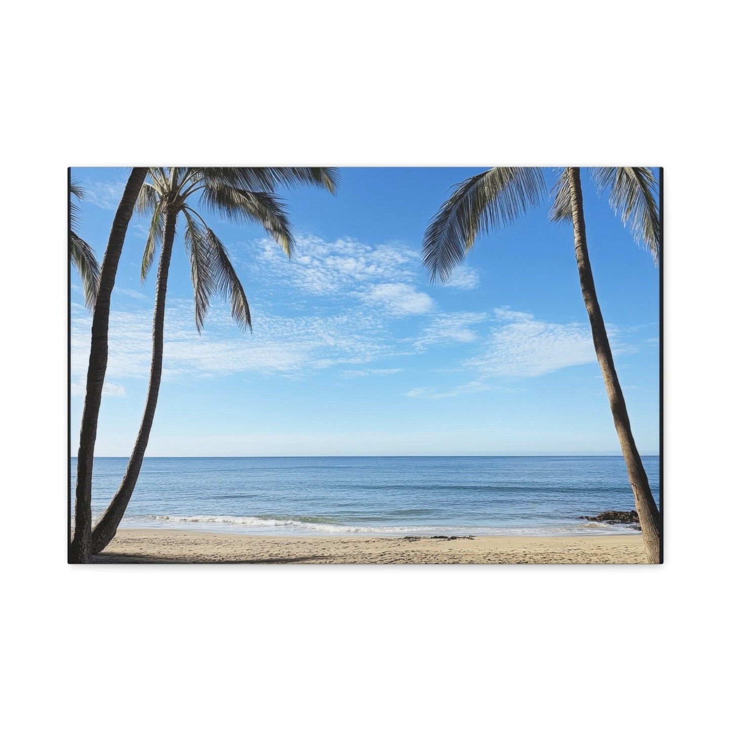 Tranquil Tropical Escape with Palm Trees - Beach Wall Art - Aestheticanvas