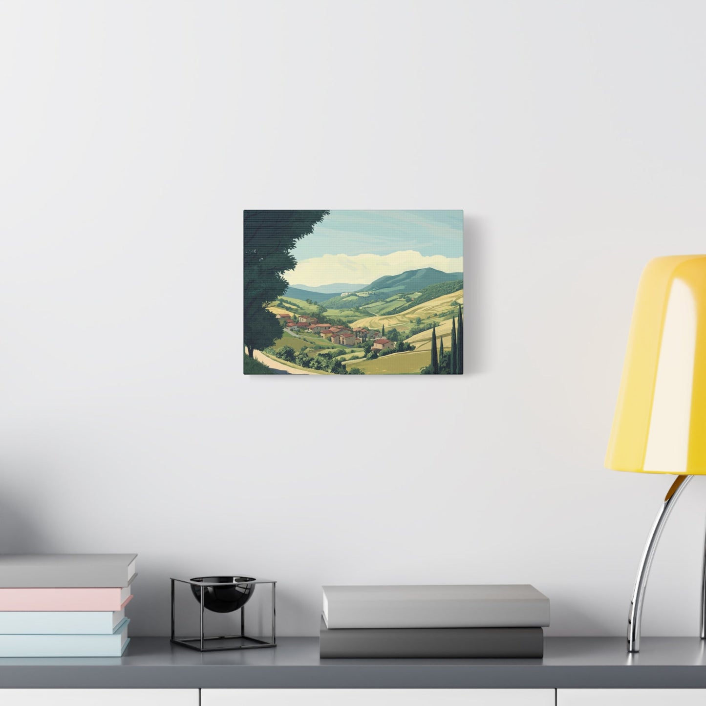 Tranquil Tuscan Village Scene - Countryside Wall Art - Aestheticanvas