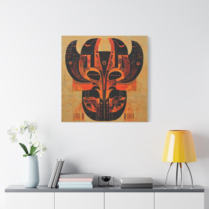 Tribal Horned Mask - African Wall Art - Aestheticanvas