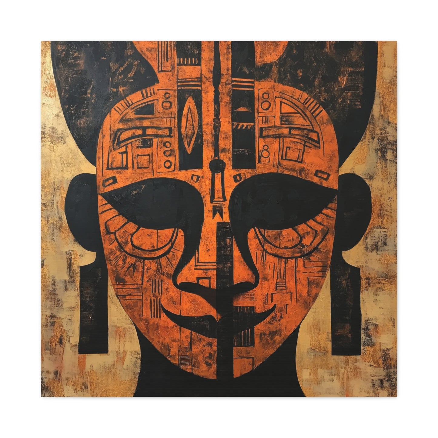 Tribal Mask Portrait - African Wall Art - Aestheticanvas