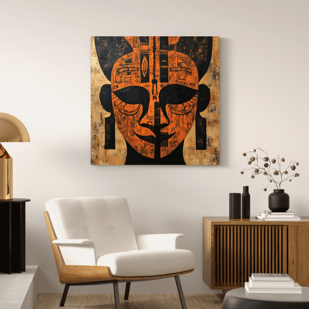 Tribal Mask Portrait - African Wall Art - Aestheticanvas