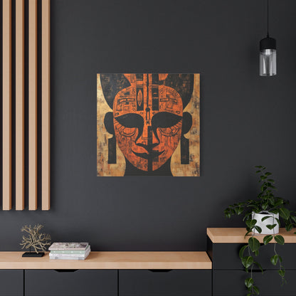 Tribal Mask Portrait - African Wall Art - Aestheticanvas