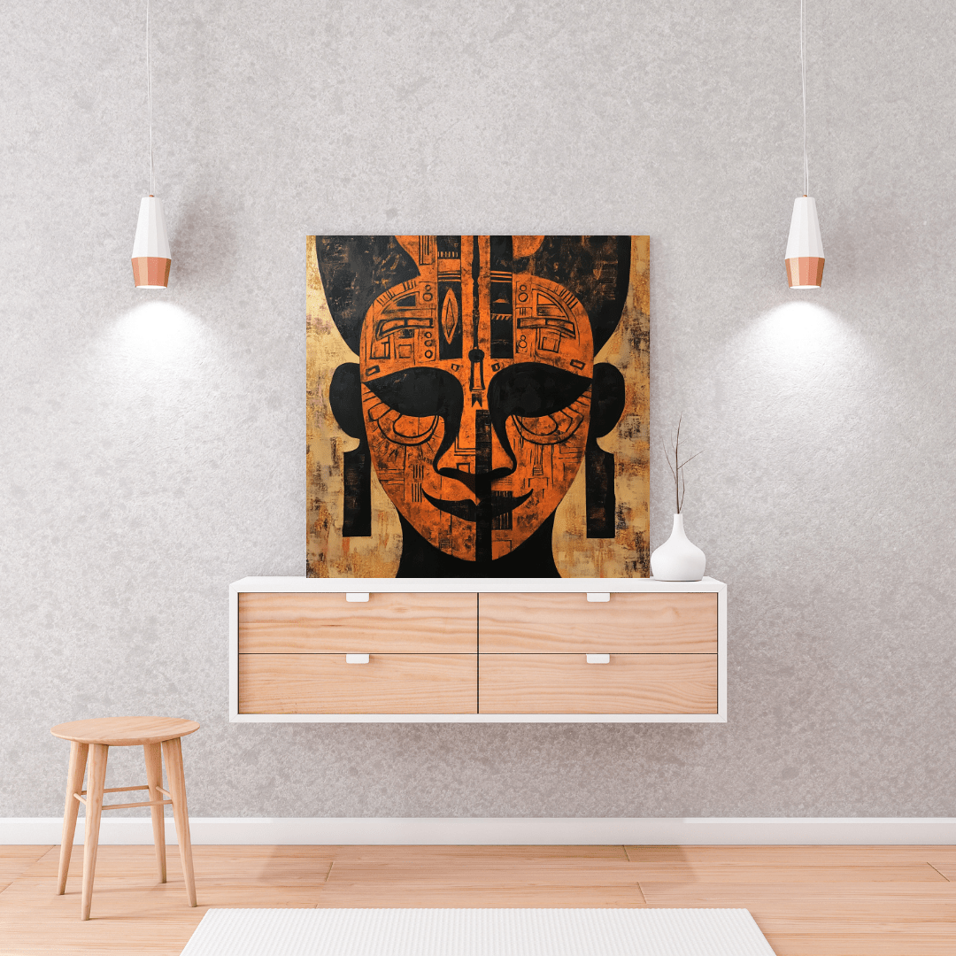 Tribal Mask Portrait - African Wall Art - Aestheticanvas