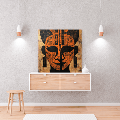 Tribal Mask Portrait - African Wall Art - Aestheticanvas