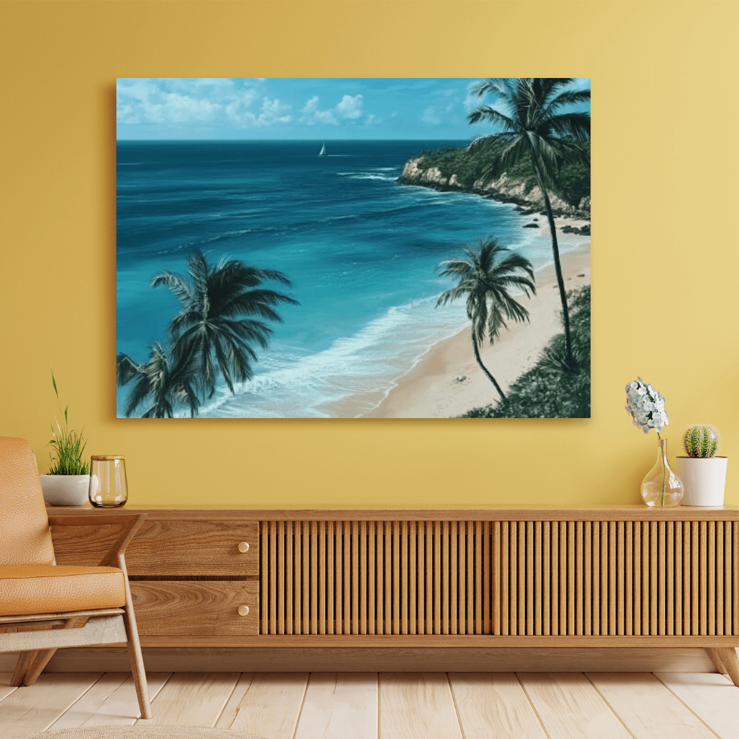 Tropical Beach Serenity - Nature Wall Art - Aestheticanvas