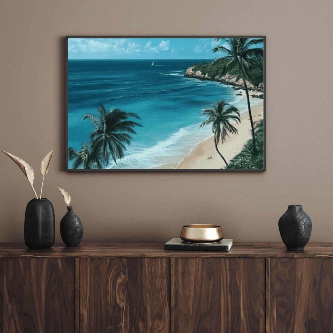 Tropical Beach Serenity - Nature Wall Art - Aestheticanvas