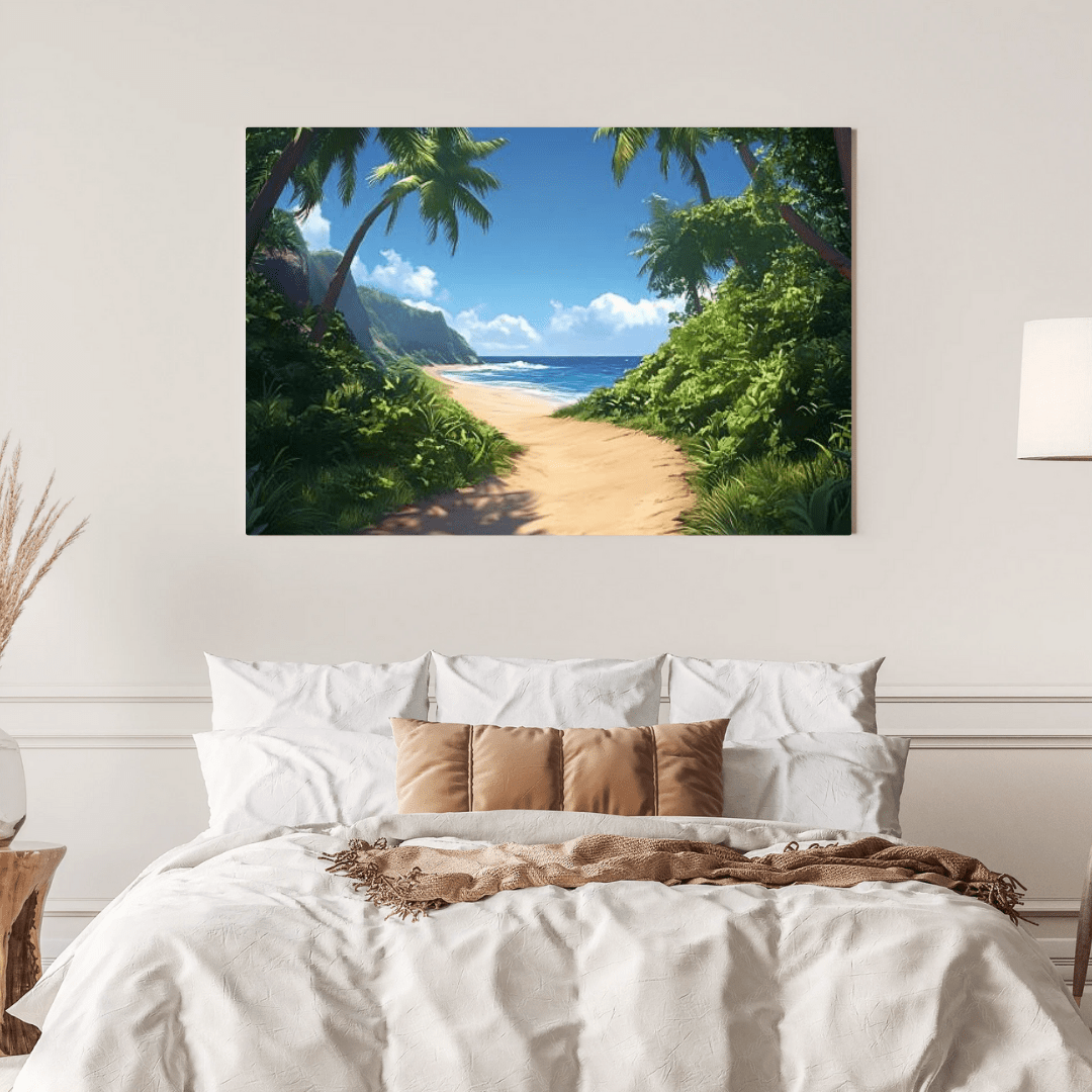 Tropical Beach Serenity Panorama - Nature Wall Art - Aestheticanvas