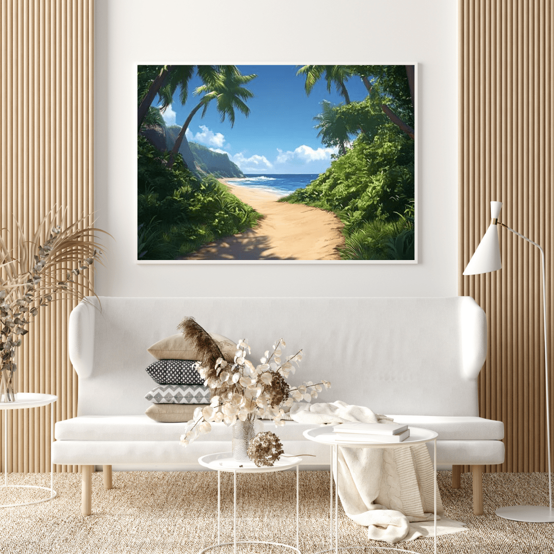 Tropical Beach Serenity Panorama - Nature Wall Art - Aestheticanvas